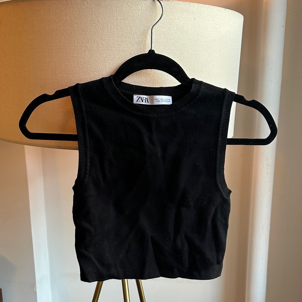 Zara Sweater Black Tank Top